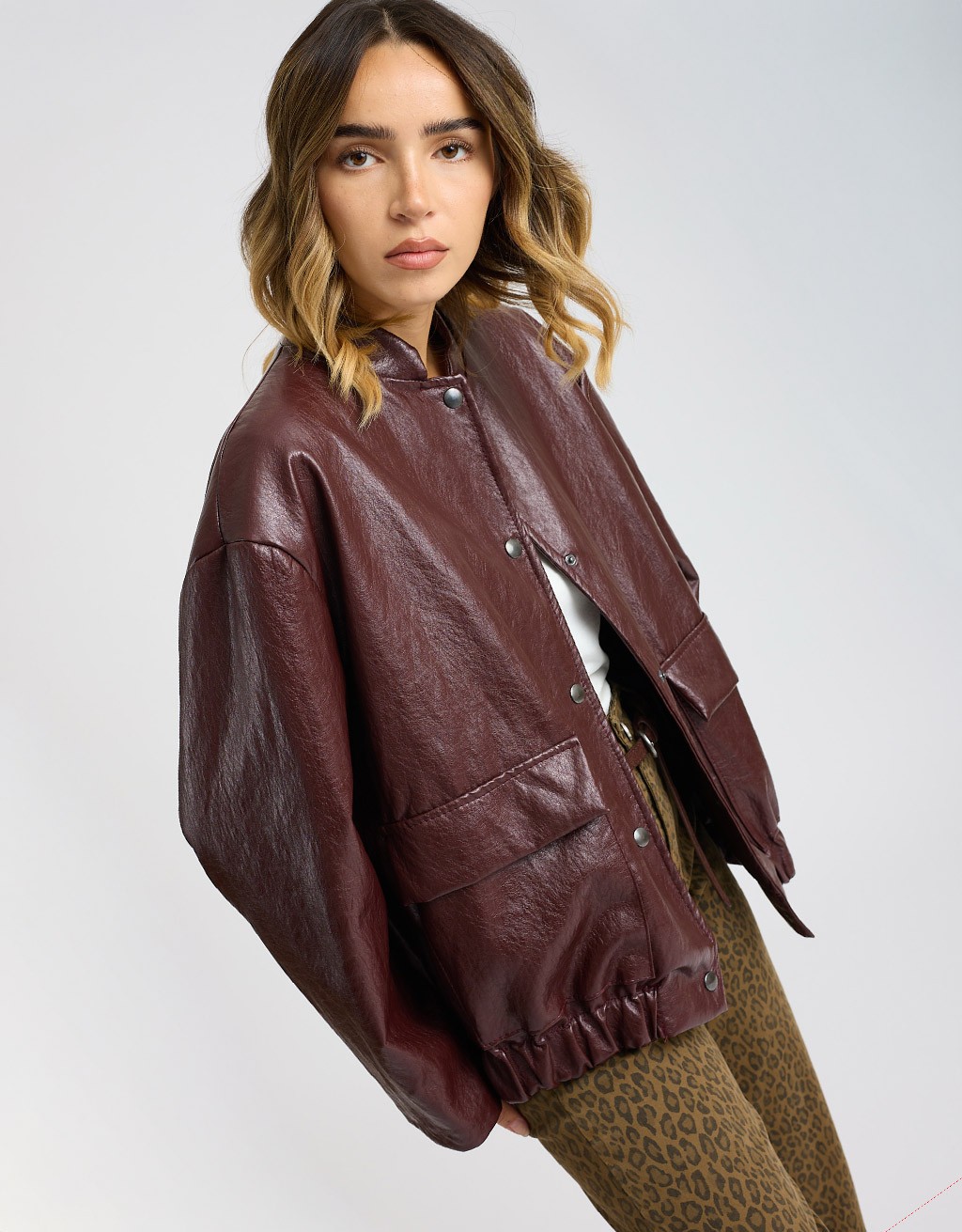 Giacca Bomber Finta Pelle