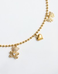 Collana Girocollo Pendenti Orsetto Fiocco