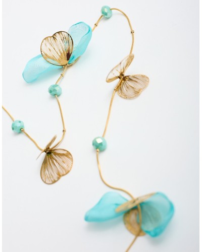 Collana Acciaio Petali Farfalla
