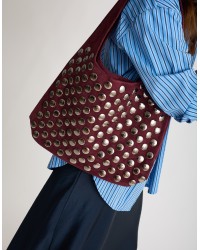 Borsa Hobo Soft-Touch Borchie Frontali