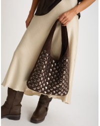 Borsa Hobo Soft-Touch Borchie Frontali