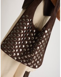 Borsa Hobo Soft-Touch Borchie Frontali