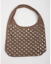 Borsa Hobo Soft-Touch Borchie Frontali
