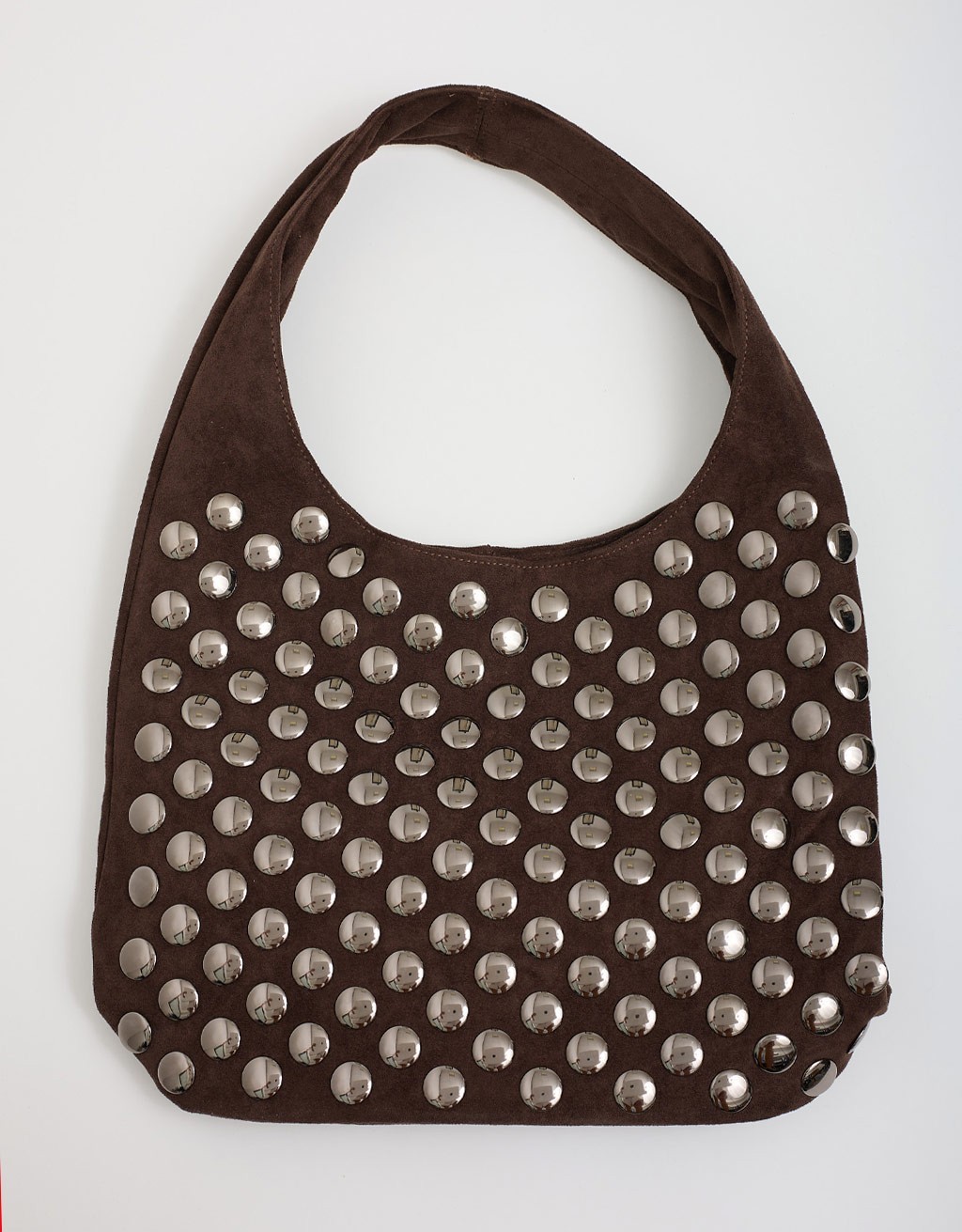 Borsa Hobo Soft-Touch Borchie Frontali