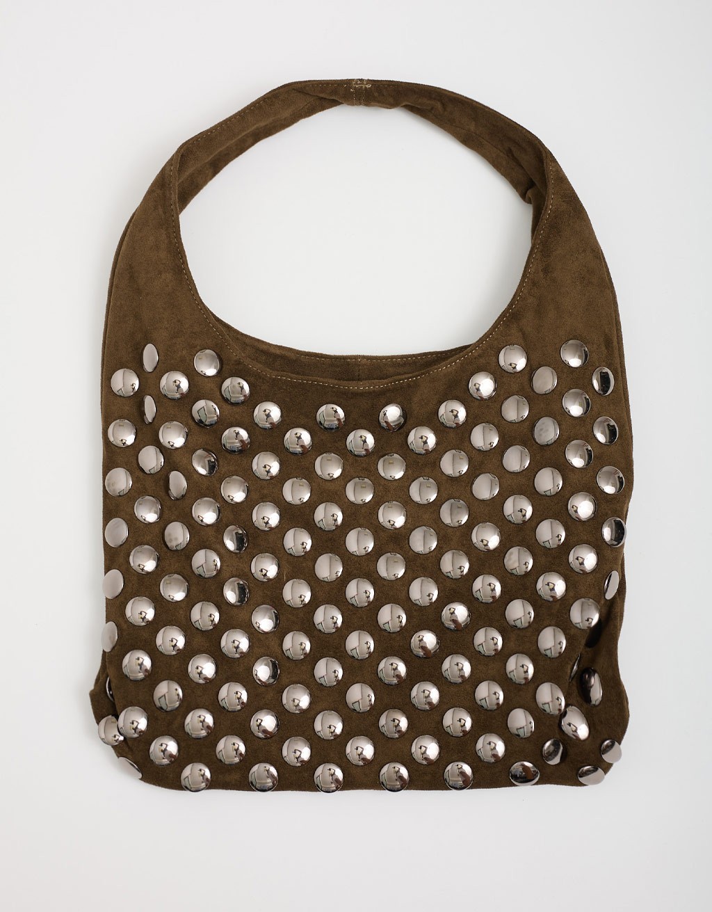 Borsa Hobo Soft-Touch Borchie Frontali