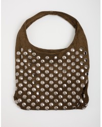 Borsa Hobo Soft-Touch Borchie Frontali