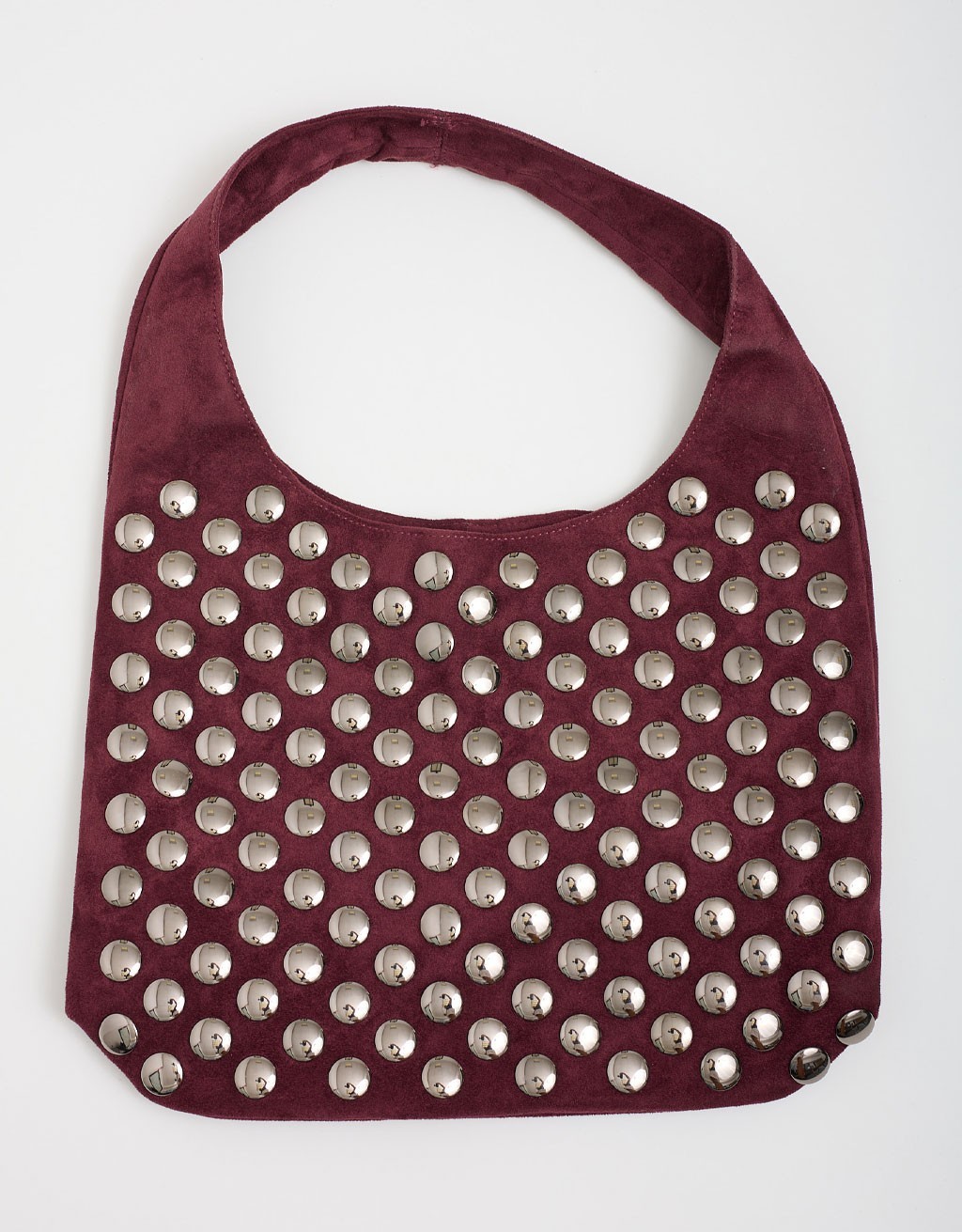 Borsa Hobo Soft-Touch Borchie Frontali