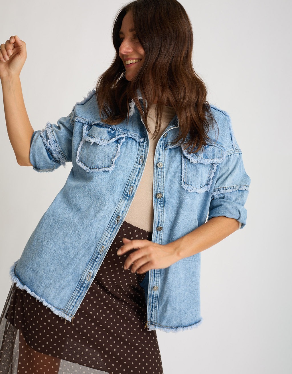 Giacca Jeans Sfrangiata