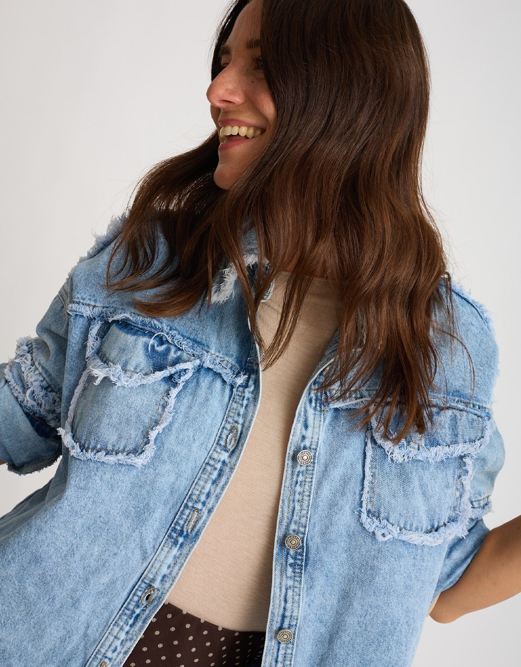 Giacca Jeans Sfrangiata