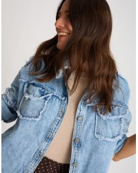 Giacca Jeans Sfrangiata