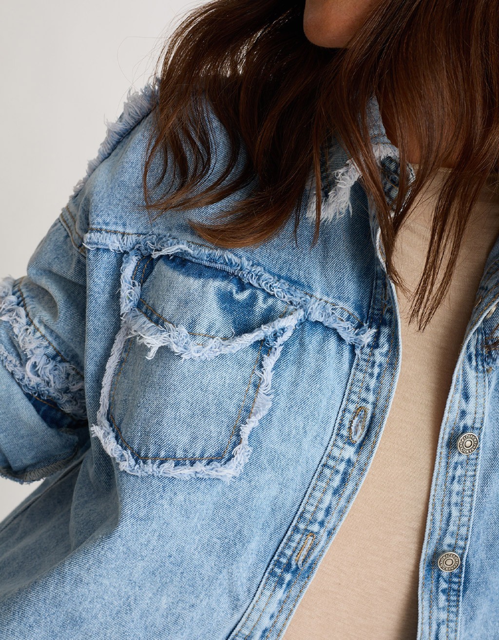 Giacca Jeans Sfrangiata