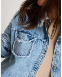 Giacca Jeans Sfrangiata