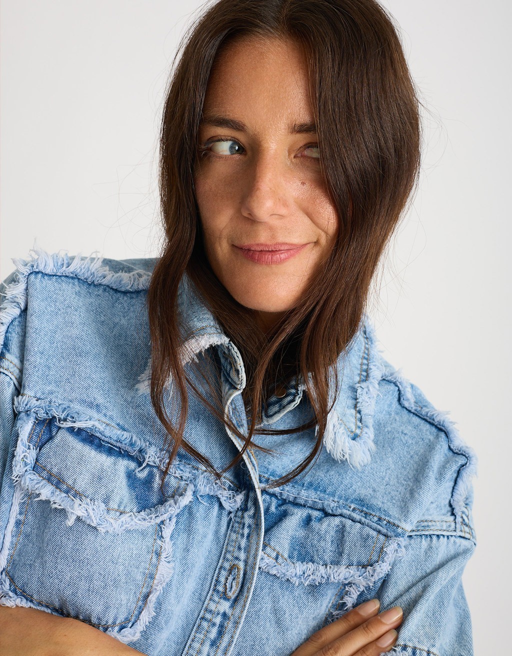 Giacca Jeans Sfrangiata