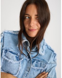 Giacca Jeans Sfrangiata