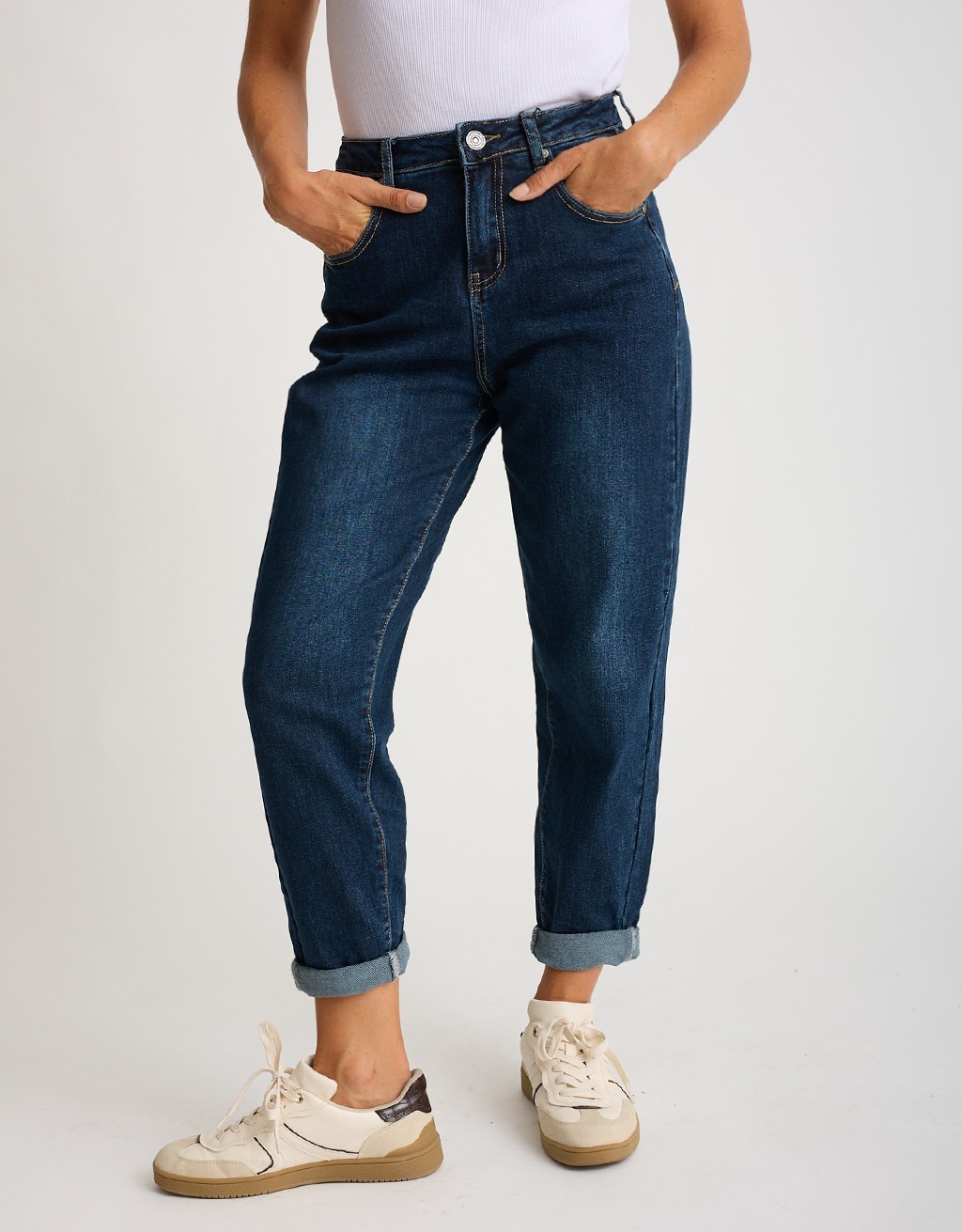 Jeans Mom Fit Lavaggio Scuro