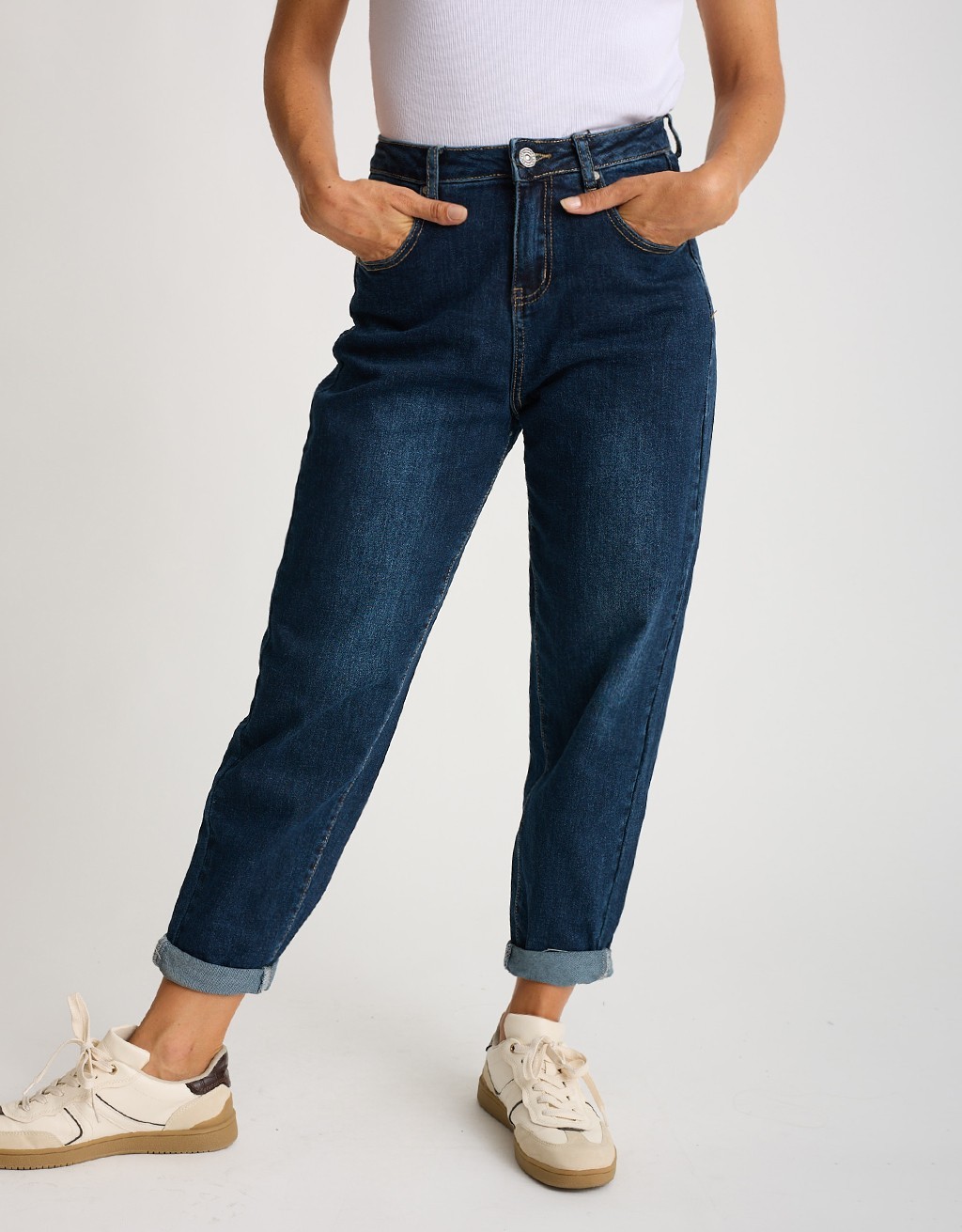 Jeans Mom Fit Lavaggio Scuro