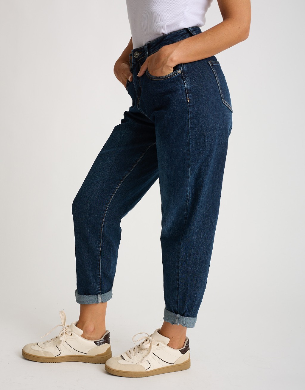 Jeans Mom Fit Lavaggio Scuro