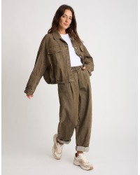 Giacca Bomber Jeans Effetto Sabbiato