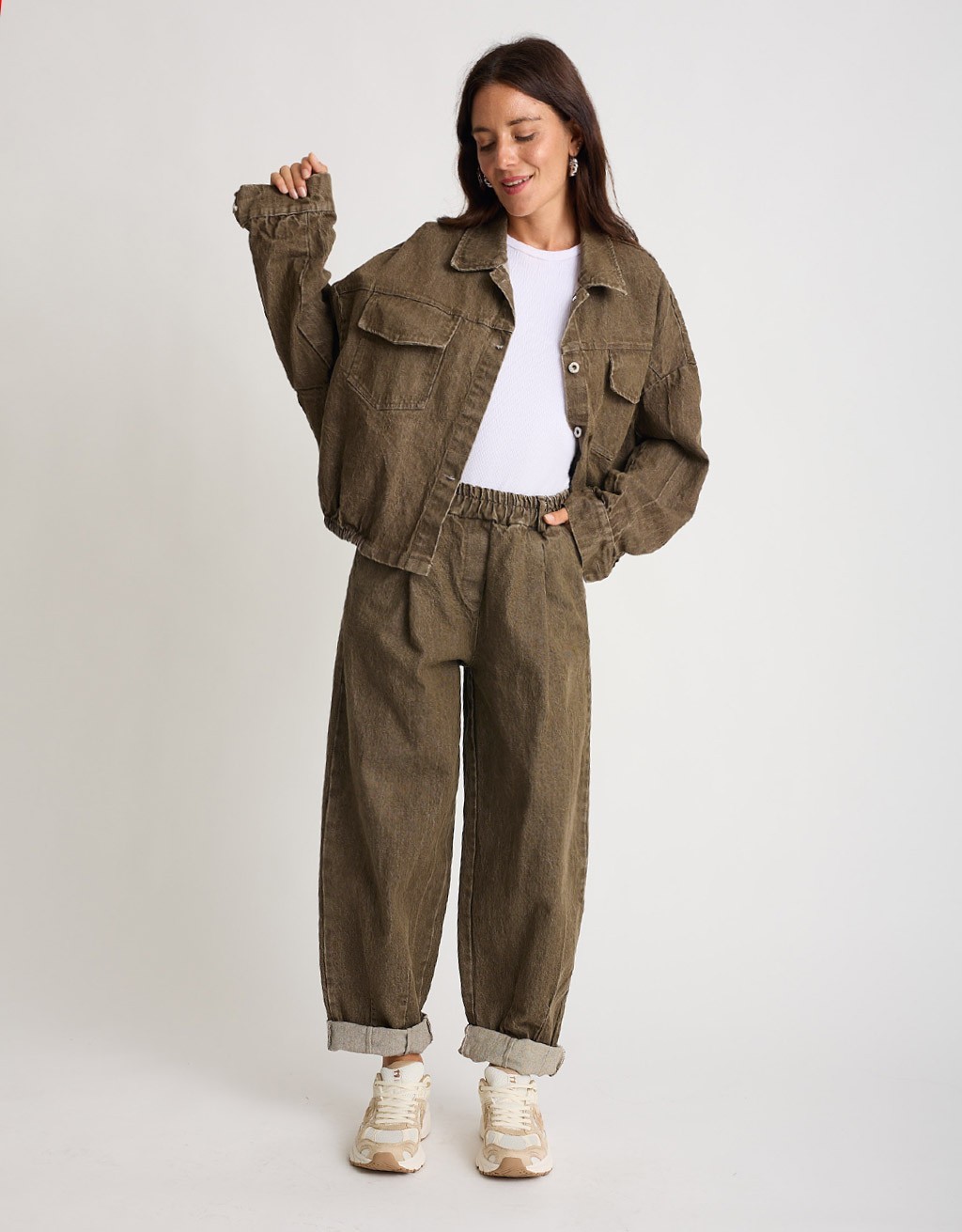 Giacca Bomber Jeans Effetto Sabbiato