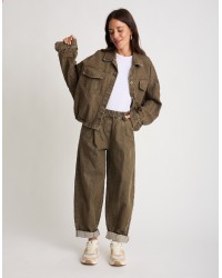 Giacca Bomber Jeans Effetto Sabbiato