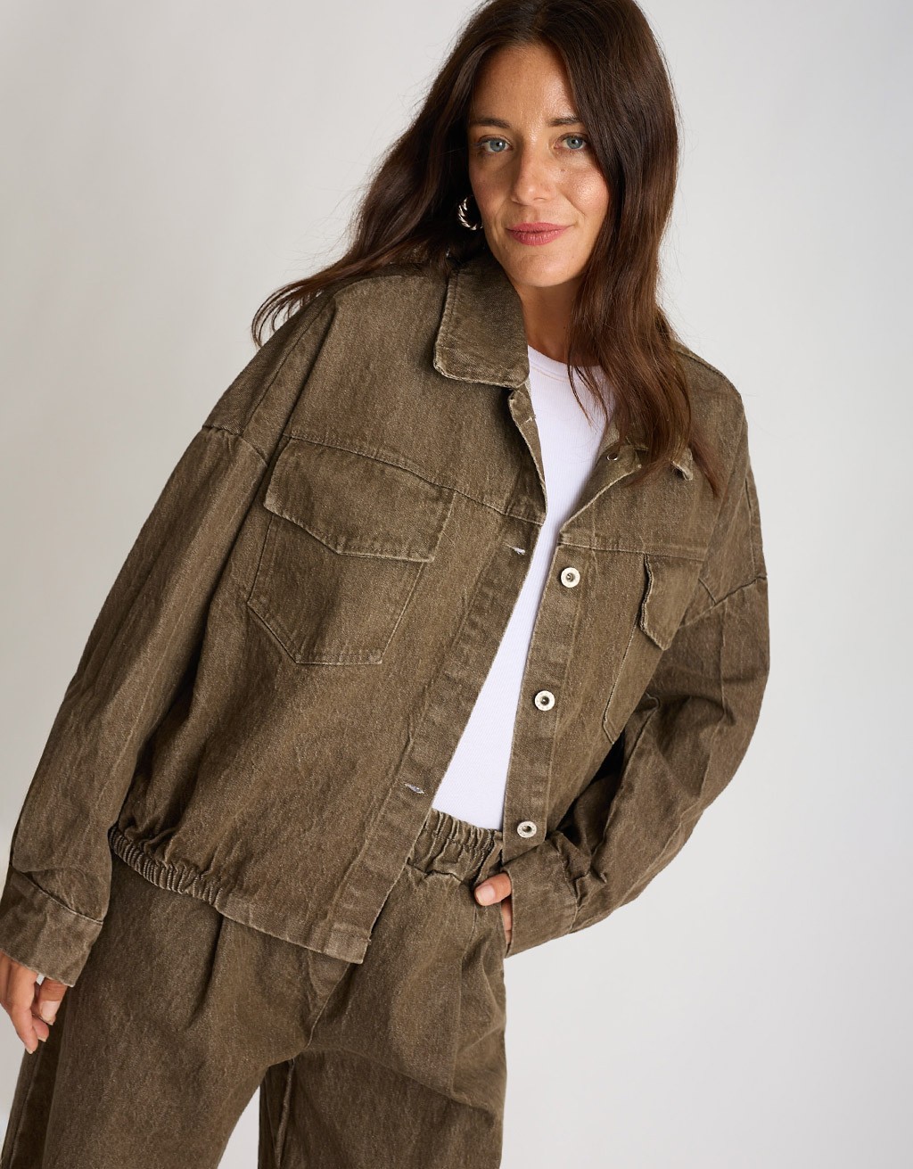Giacca Bomber Jeans Effetto Sabbiato