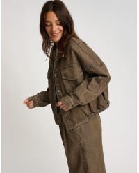 Giacca Bomber Jeans Effetto Sabbiato