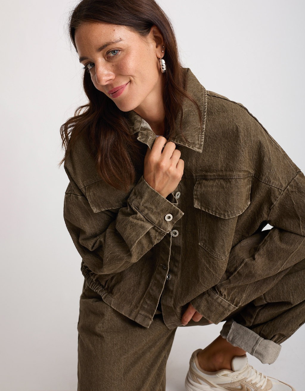 Giacca Bomber Jeans Effetto Sabbiato