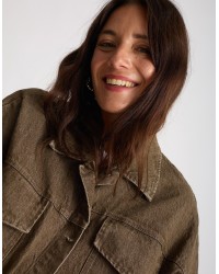 Giacca Bomber Jeans Effetto Sabbiato