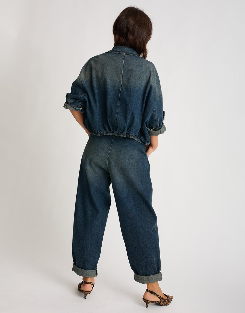 Giacca Bomber Jeans Effetto Sabbiato