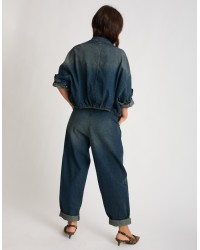 Giacca Bomber Jeans Effetto Sabbiato