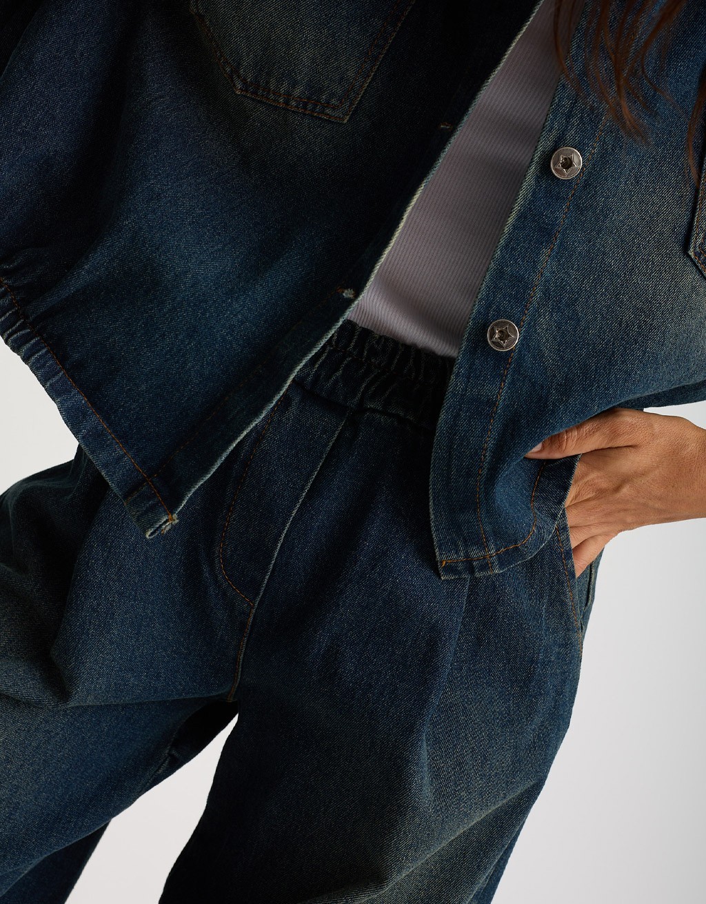 Giacca Bomber Jeans Effetto Sabbiato