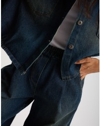Giacca Bomber Jeans Effetto Sabbiato