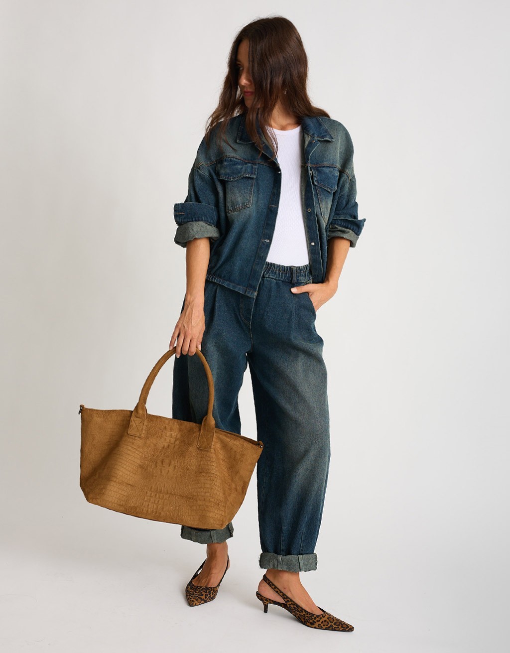 Giacca Bomber Jeans Effetto Sabbiato