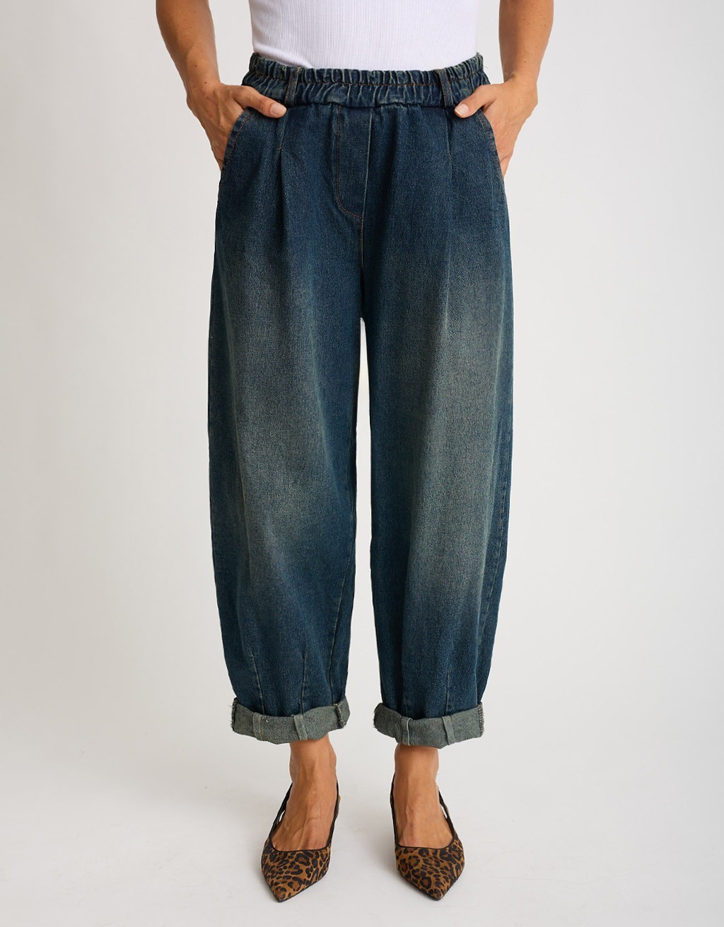 Jeans Baggy Effetto Sabbiato