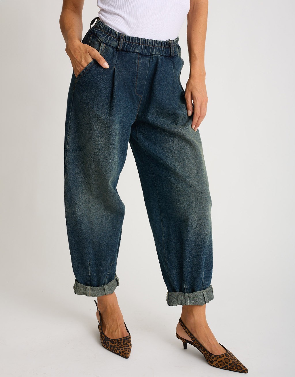 Jeans Baggy Effetto Sabbiato