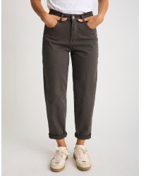 Pantalone Cotone Gabardina Mom Fit
