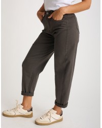 Pantalone Cotone Gabardina Mom Fit