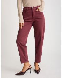 Pantalone Cotone Gabardina Mom Fit