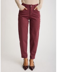Pantalone Cotone Gabardina Mom Fit