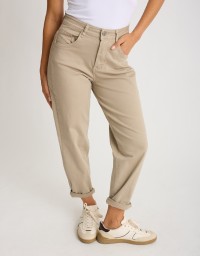 Pantalone Cotone Gabardina Mom Fit