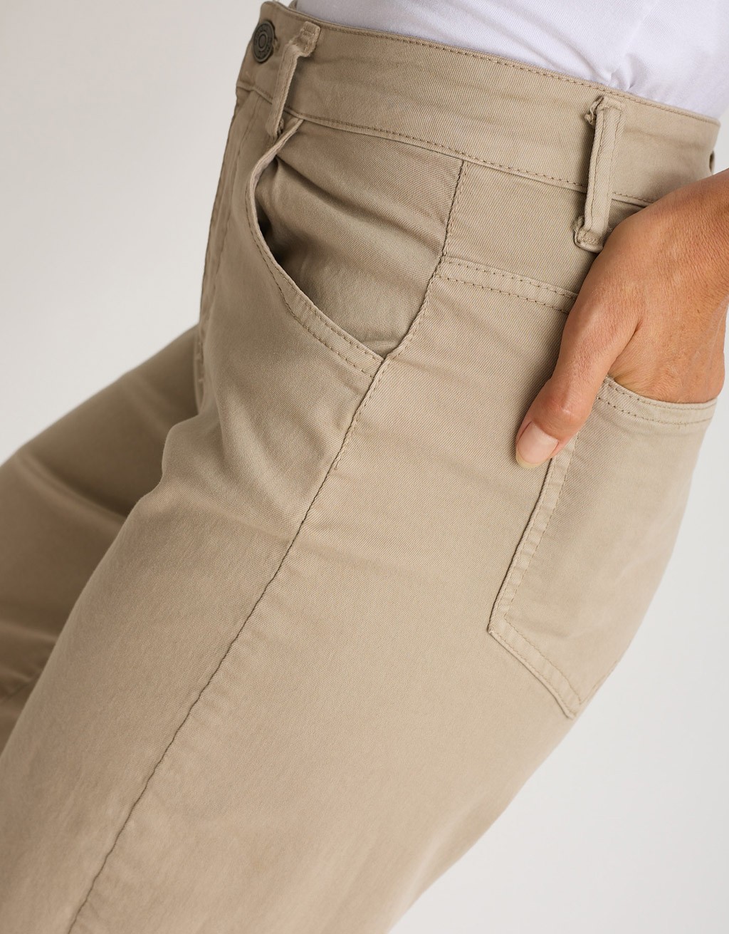 Pantalone Cotone Gabardina Mom Fit
