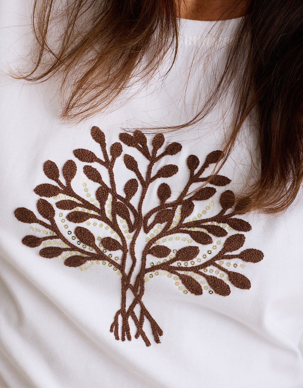 T-shirt Ricamo Albero Vita