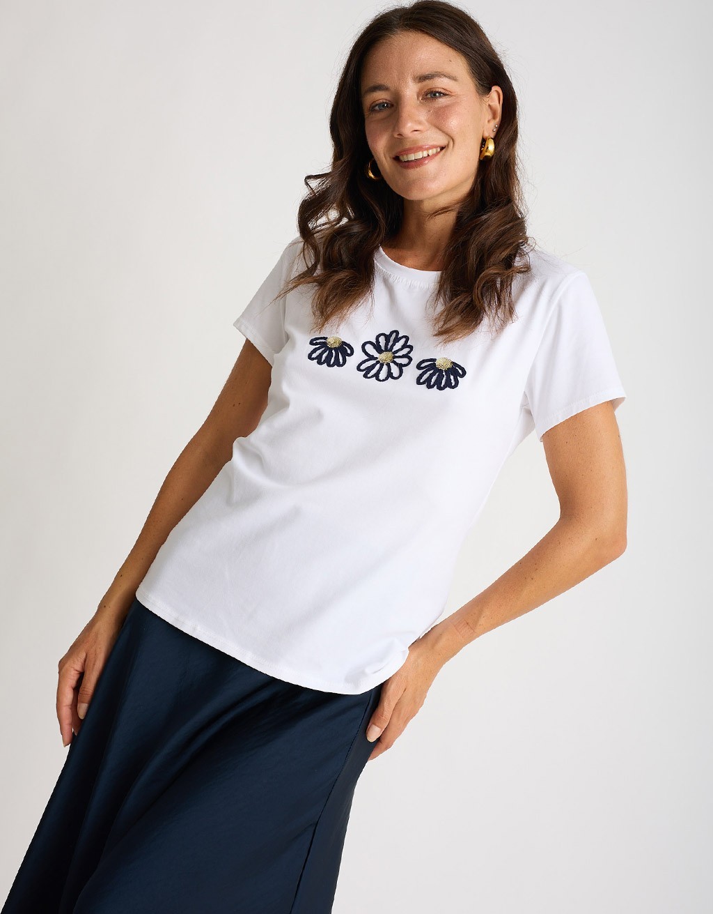 T-shirt Ricamo Margherite