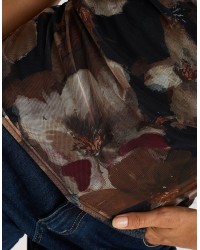 Canotta Tulle Arricciata Fantasia