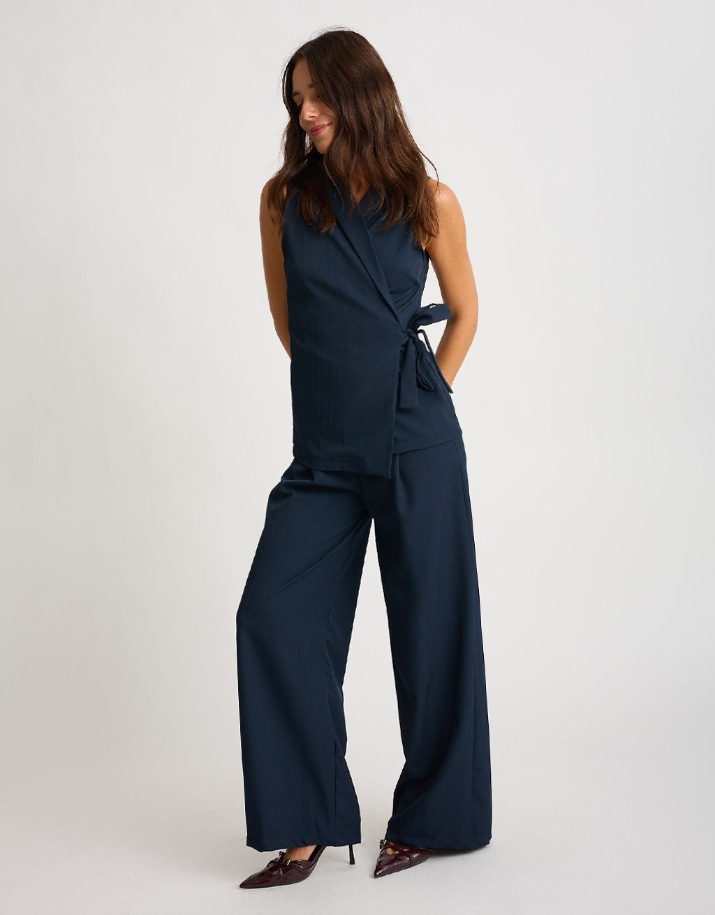 Completo Gilet Fluido Effetto Spinato