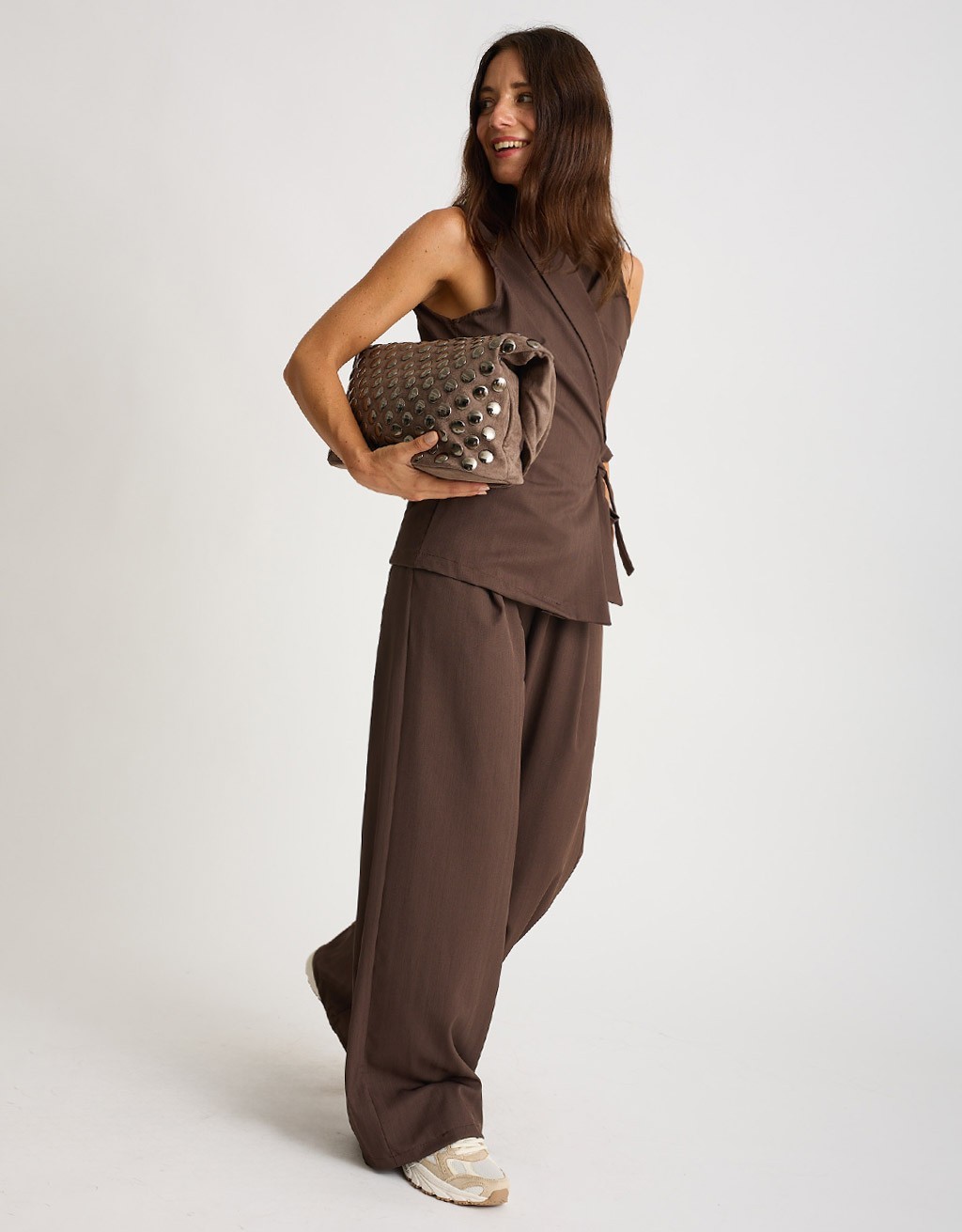 Completo Gilet Fluido Effetto Spinato