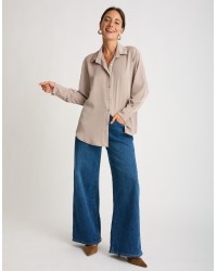 Camicia Fluida Over Effetto Satinato