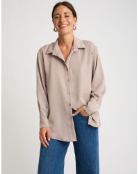 Camicia Fluida Over Effetto Satinato