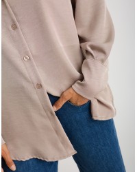 Camicia Fluida Over Effetto Satinato