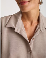 Camicia Fluida Over Effetto Satinato